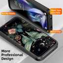 for Galaxy A14 5G Case with Built in Kickstand,Shockproof/Dustproof/Drop Proof 3-Layer Military Grade Protective Cover for Samsung Galaxy A14 5G 6.6 inch,Butterfly Moon Flower