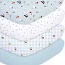 Little Grape Land Toddler Sheets 4 Pack  Baby Crib Sheets Fitted for Boys Girls, Standard Size 28x52 Crib Mattress, Super Soft Breathable Washable Microfiber,Blue Sheep