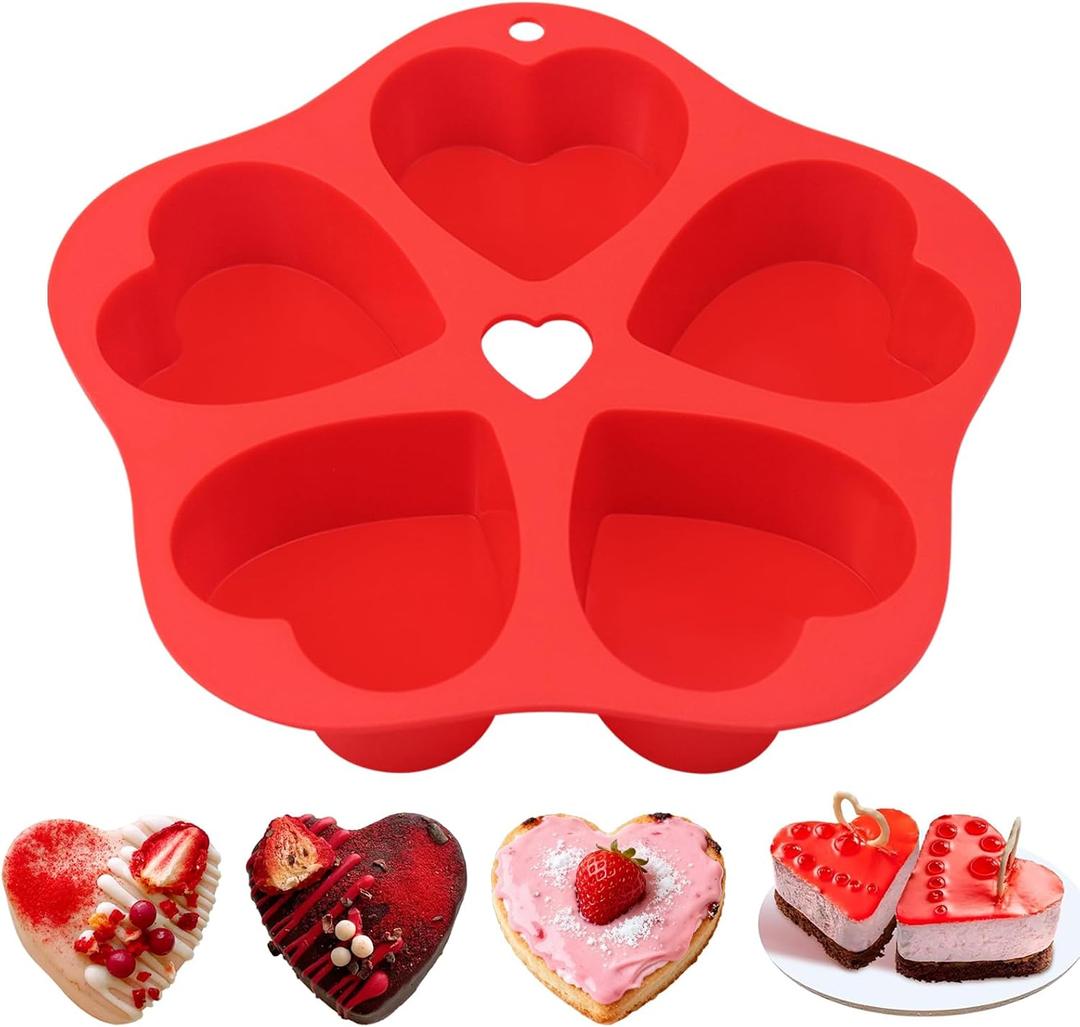 Air Fryer Muffin Pan Egg Bite Heart Silicone Mold for Oven Baking,Mini Muffin Tins Cups Cake Tray for Air Fryer Liners Basket Instant Pot Accessories Baking Muffin Cakes Pancake