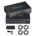 USB 3.0 KVM Switch HDMI 4 Computer 1 Monitor 4K 60Hz SPDIF L/R Hotkey - Share one Set of Keyboard Mouse Printer,1080p 120Hz 144Hz HDCP Bypass,4X USB3.0 Cable,IR Remote Ext. Windows Mac 41KVMP