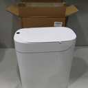 funest Bathroom Trash Can with Lid, Automatic Motion Sensor Trash Can, 3.5 Gallon Garbage Can, Type-C Rechargeable, Bag-Holding Design, One-Pull Auto Packing, Quiet-Close Hinge for Bedroom, Office