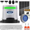 1300lbs Solar Sliding Gate Opener Chain Drive with Built-in Backup Battery, WiFi Remote Control, IR Sensor, Keypad, Automatic Gate Motor, Off-Grid Operation with Solar Panel, 280w