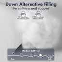 KNX Soft Fluffy Bed Pillows with 100% Cotton Breathable Cover - 20x30 Queen Size Set of 2, Ideal for Stomach and Back Sleepers, Hypoallergenic Down Alternative, Machine Washable (Soft - Low Loft) (White)