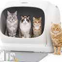 UBPET XXXL Self-Cleaning Litter Box, 106L Automatic Cat Litter Box with App Control, Odor Control, Anti-Pinch Safety Sensors & Low Entry for Multi-Cat Homes
