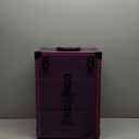 FRENESSA Rolling Nail Case Wheeled Manicure Storage Case Polish Organizer Professional Makeup Trolley for Studio or Travelling Nail Technician Artists Cosmetologist Stylist - Vegan Leather (Purple)