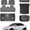 2025 2026 New Model Y Juniper Floor Mat 9PCS Waterproof Scratch Floor Mats with Second Row Seat Back Mats for Tesla Model Y Refresh Juniper Interior Accessories