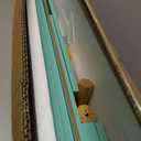 IOTXY Wooden Open Shelf Bookcase - 3-Tier Floorstanding Display Cabinet Rack with Legs, 5 Cubes Free Standing Bookshelf, Tiffany-Green