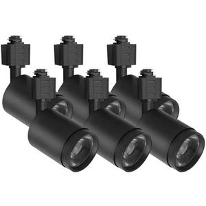 10W LED Black Track Lighting Heads, H Type Track Lighting Rail Ceiling Spotlight for Accent Task Wall Art Exhibition Lighting, and Wall Art Display Illumination 3000K-5700K, CRI90+ (6-Pack