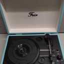 Vinyl Stereo Blue Record Player 3 Speed Portable Turntable Suitcase Built in 2 Speakers RCA Line Out AUX Headphone Jack PC Recorder