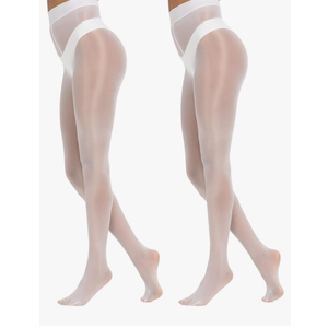 MANZI Shiny Pantyhose for Women 2 Pairs Shimmer Sheer Tights Ultra Silky S-M