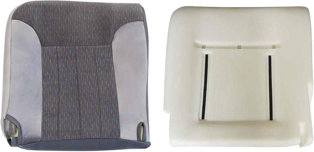 Priprilod Gray Cloth Driver Side Bottom and Foam Pad Cushion Replacement seat Cover Compatible with Dodge Ram 1500 2500 3500 1994 1995 1996 1997