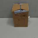 EKO Mini Desk Trash Can with Swing-Top Lid 0.4 Gallon Small Table Round Wastebasket for Office, Home, Car (White) (1.5 Liters)