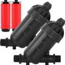 2 PCS US Standard 3/4" Drip Irrigation Disc Y Filter 120 Mesh 130 Micron USA Garden Hose 3/4 Inch GHT Male Thread Inline Irrigation Water Disc Filter Drip Irrigation Filter for Garden