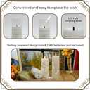 Nimiko Flickering Flameless LED Candles, 9 Pcs with Embedded Star String, Acrylic LED Pillar Candles with Remote, Suitable for Home Decoration (White)