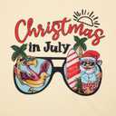 Christmas in July Shirt Women Christmas Hawaiian Tshirt Summer Holiday Tee Vacation Causal Short Sleeve Tops (XXL)