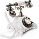 Audio GuestBook Telephone with Classic Retro Craftsmanship for Confessional Wedding Birthday Party Special Events (White)