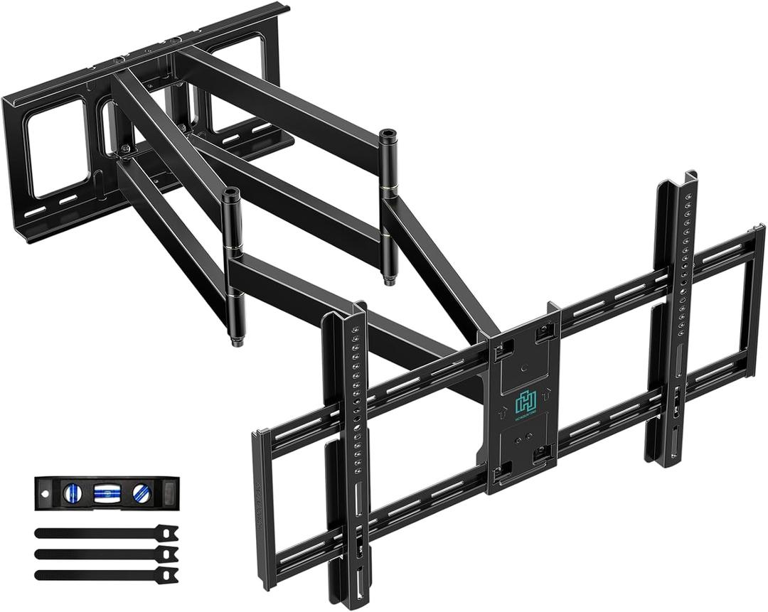 Heavy Duty Long Dual Arm TV Wall Mount Holds up to 179 lbs, Swivel and Tilt TV Mount with 40.9" Extended Articulating Arms for Most 42-90 inch TVs, VESA 800x400mm, Fits 16''-18'' Wood Studs