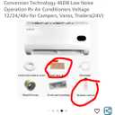 12v Car Air Conditioner Truck Ac DC Frequency Conversion Technology 46DB Low Noise Operation Rv Air Conditioners Voltage 12/24/48v for Campers, Vanss, Trailers(24V)