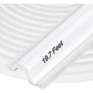 Kerf Door Weather Stripping 19.7 Ft V-Shaped Door Seal Strip for Large Gap Door Frame Front Door Extra Thick Sealers Replacement Exterior Entry Door Jamb Gasket Easy Installation Cut to Size - White