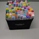 AnyMark Alcohol Markers Brush Tip, 100+1 Colors Dual Tip Brush & Chisel Alcohol-Based Art Markers Set with Case for Adult Artists Drawing Coloring