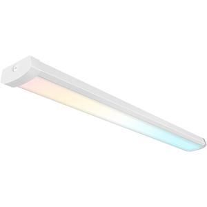 4FT LED Flush Mount Wraparound Light, with 3 Wattages/3 Lumens/3 CCT Selectable, 55W/65W/75W, 5500lm/6500lm/7500lm, 3000K/4000K/5000K, 4 Foot LED Wraparound Light Fixture for Garage, Office, ETL