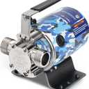 115V 1/10HP 330GPH Utility Rain Barrel Waterbed Pump, With Water Hose Kit, Camouflage Color.