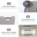 Sun Visor Pair for 2008-2017 Honda Accord - Driver & Passenger Side Replacement (Gray Color) - with Vanity Light (Illuminated) - Replaces# 83280-TA0-A91ZB - Includes Clips & Instructions