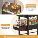 SUNALLY Slim Storage Cart with Pull-Out Baskets, 5-Tier Rolling Kitchen Cart with Wooden Top & Lockable Wheels, Narrow Space Utility Cart Organizer for Kitchen, Bathroom, Laundry Room, Black