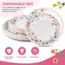 168Pcs Wildflower Party Supplies for 24 Guests Spring Floral Baby Shower Birthday Decorations Disposable Paper Plates and Napkins Knives Spoons Forks Cups for Baby Bridal Shower Birthday Party