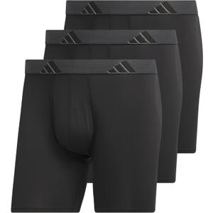 adidas Men's Microfiber Boxer Briefs Underwear Multipack  Athletic, Moisture Wicking, Stretch Fit & Tagless (4X-Large, Black/Onix Grey/Black/M)