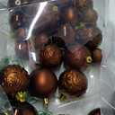 Senjie Brown Shatterproof Christmas Ornaments, 32 Pcs Spherical Balls for Xmas Trees