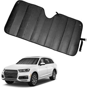 Car Window Shades, Front Window Sunshade Cover, Keep Vehicle Cool, Foldable Blocks Car Accessories (Black, 57x27In)