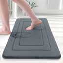 Arotive Memory Foam Bathroom Rug Mat 30x20, Ultra Soft and Absorbent Bath Mat, Machine Wash Dry, Comfortable Bath Rug Carpet for Bathroom Floor, Tub and Shower, Dark Grey