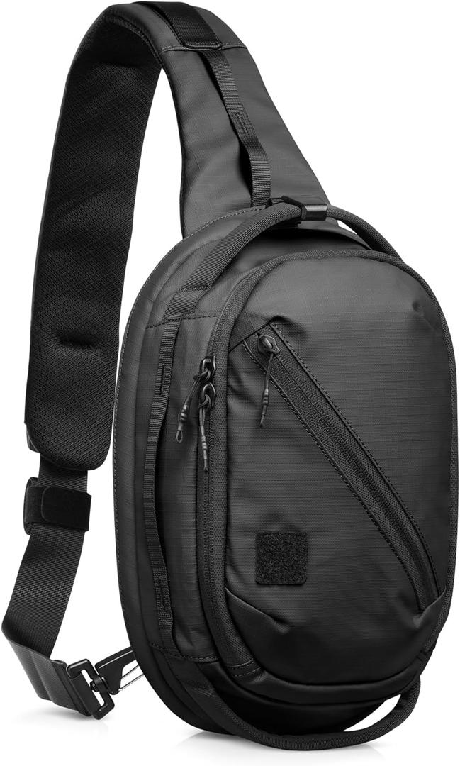 Savior Equipment Obscura Sling Bag Tactical EDC Crossbody Case Pistol Bag, Low-Profile Design Holster Compatible Single Pistol Soft Case with Rapid Access Admin Pocket