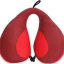 MOOB Kids Pillow for Car Seat Kids Travel Neck Pillow U-Shape Protection Headrest Air Cushion Child Car Seat Pillow (Red)