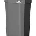 Kitchen Trash Can 4 Gallon, Samll Slim Garbage Can, Open Top Trash Can for Bathroom, Kitchen, Office, Bedroom, Living Room (Gray)