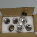 6 Pack 2 oz Shot Bottles with Caps & Stainless Steel Funnels, Juicing Bottle Reusable Glass, Mini Travel Bottles, 60ml Small Jars with Lids for Potion, Ginger Shots, Oils, Juice