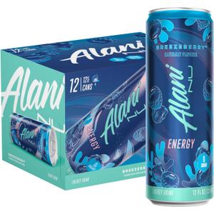 Alani Nu BREEZEBERRY, Sugar Free, Low Calorie Energy Drinks, 200mg Caffeine, Biotin, B Vitamins, Zero Sugar, 10 Calories, 12 Fl Oz Cans, 12 Pack, Best Before 10/27