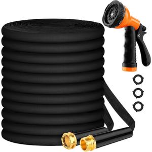 Upgraded 50FT Expanding Garden Hose - Lightweight, Kink-Free & Burst-Resistant Flex Hose with 8-Pattern Spray Nozzle for Lawn, RV, Car Wash (50 ft Expandable Water Hose)