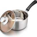 TeamFar Saucepan with Lid, 2 qt Sauce Cooking Pot Milk Pan Stainless Steel, Professional with Long Heatproof Handle for Home Kitchen Restaurant, Healthy & Non Toxic, Multi-use & Dishwasher Safe