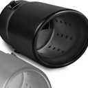 1"-2.5" Inlet Exhaust Tip Adjustable, 1"-2.5" x 3.5" x 6" Black Powder Coated Exhaust Tips, Black Stainless Steel Muffler Tip