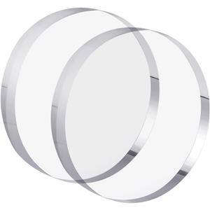 CiaoHER 1in Thickness 6in Diameter Acrylic Disc Display Block Clear Polished Round Pedestal Stand Riser 6" x 6" x 1", 2 Pack