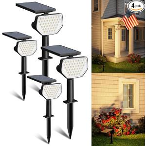 Lepro Solar Decorative Spot Lights 4 Pack, Warm White Accent Lights for Garden Ambiance, IP65 Waterproof Adjustable Landscape Lighting to Highlight Statues, Plants, Pathways & Yard Decor