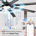 84 Inch Industrial Ceiling Fan with Light, Large Ceiling Fan with 8 Aluminum Blades, Works with Alexa, 6-Speed Reversible DC Motor, 3 CCT Settings, Ideal for Covered Outdoor Spaces, CF04BK-84