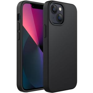 JETech Silicone Case for iPhone 13 mini 5.4-Inch, Silky-Soft Touch Full-Body Protective Phone Case, Shockproof Cover with Microfiber Lining (Black)