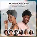 Coucoland 2 Pcs Turban for Women Men Satin Lined Twist Halo Durag Sleeping Bonnet Hair Cover Pre-Tied Head Wraps for Women (Gray)