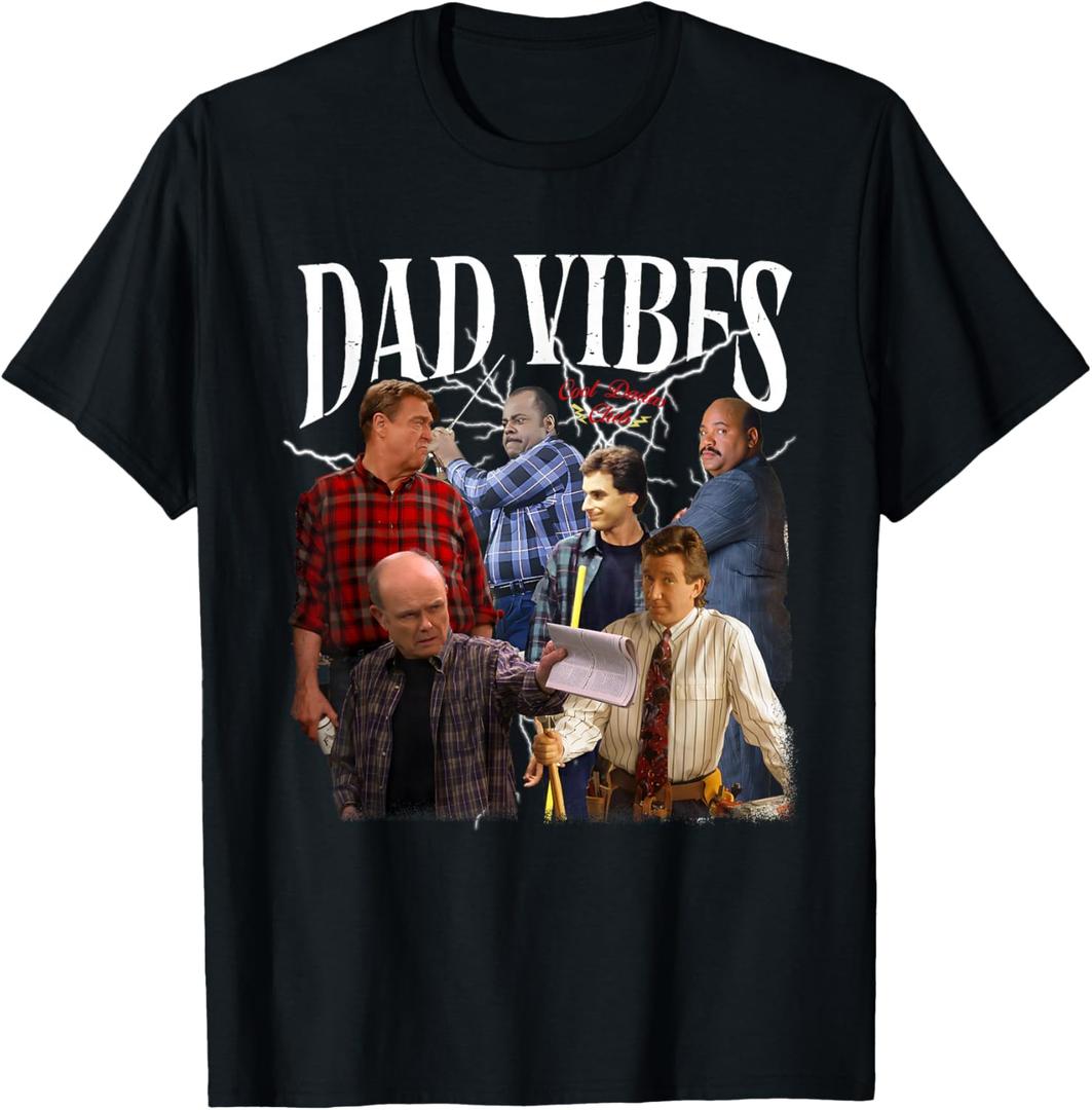 Retro 90s Dad.Vibes Funny Dad Father's Day Matching Outfit T-Shirt, 3XL