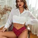 Avidlove Women Lace Panties Sexy Underwear Briefs Thongs V-Shape Waistband Tanga Sexy Cheeky Panties (XL)