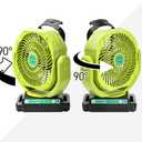 Cordless Oscillating Fan Compatible with Ryobi 18V ONE+ Battery, High Velocity Job Site Fan with 3-Stage Timer, Portable Air Circulation for Workshop, Garage, Camping (Battery Not Included)