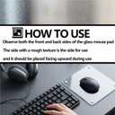 Glass Mouse Pad, Gaming Office Home Clear Glass Mousepad, Computer Keyboard and Laptop Desk Mat for Gamer